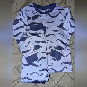 Carter's NWOT Two Piece Pajamas Blue Gray w/Mustaches Size 3T